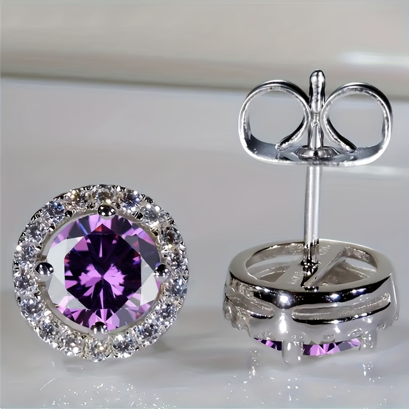 Classic Round Zirconia Earrings for Women